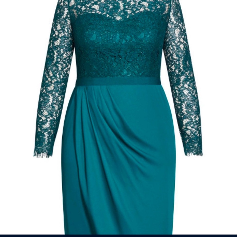 City Chic- Elegant Cocktail Dress - Teal (Size 18)